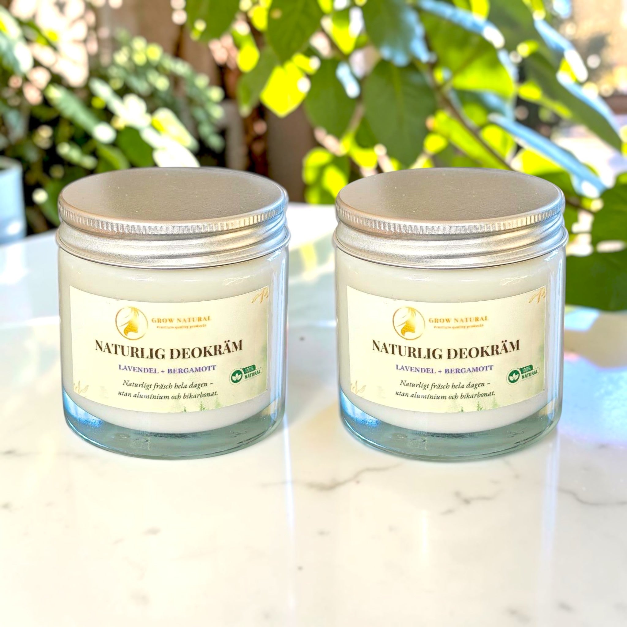 2-pack naturlig deokräm utan aluminium och bikarbonat med lavendel och bergamott
