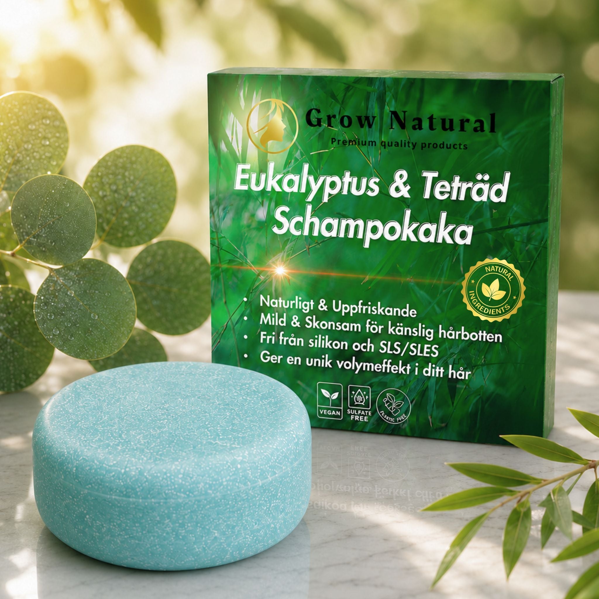 Grow Natural Eukalyptus & Teträd Schampokaka
